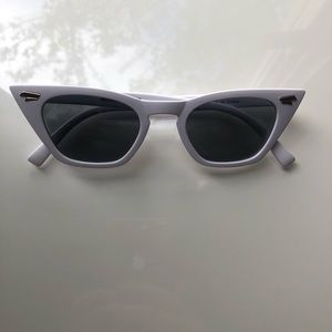 White cat eye style sunglasses